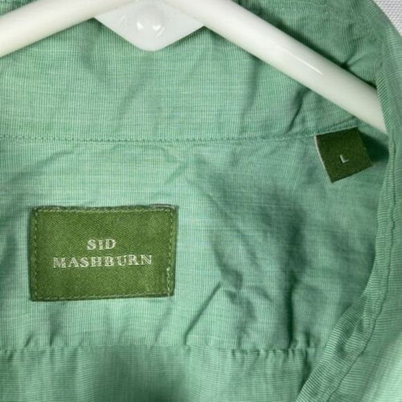 SID MASHBURN Mens Button Up Shirt Large Mint Green Long Sleeve Oxford - Picture 7 of 11